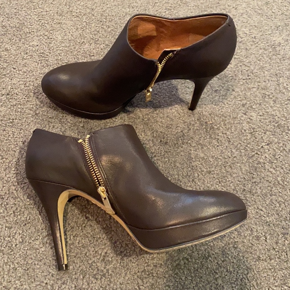 Vince Camuto Brown Bootie Heels
